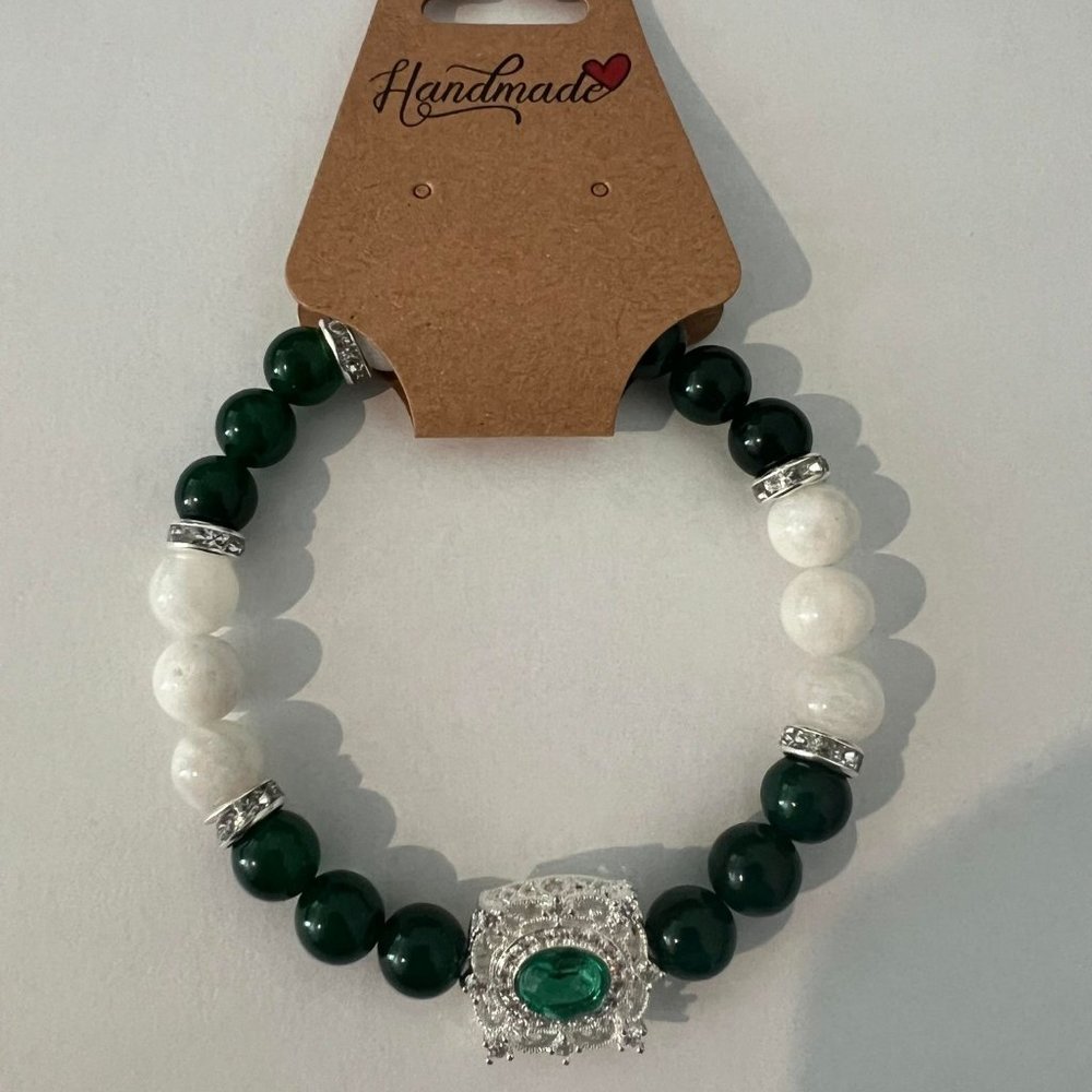 Forest Jade & Moonstone Bracelet